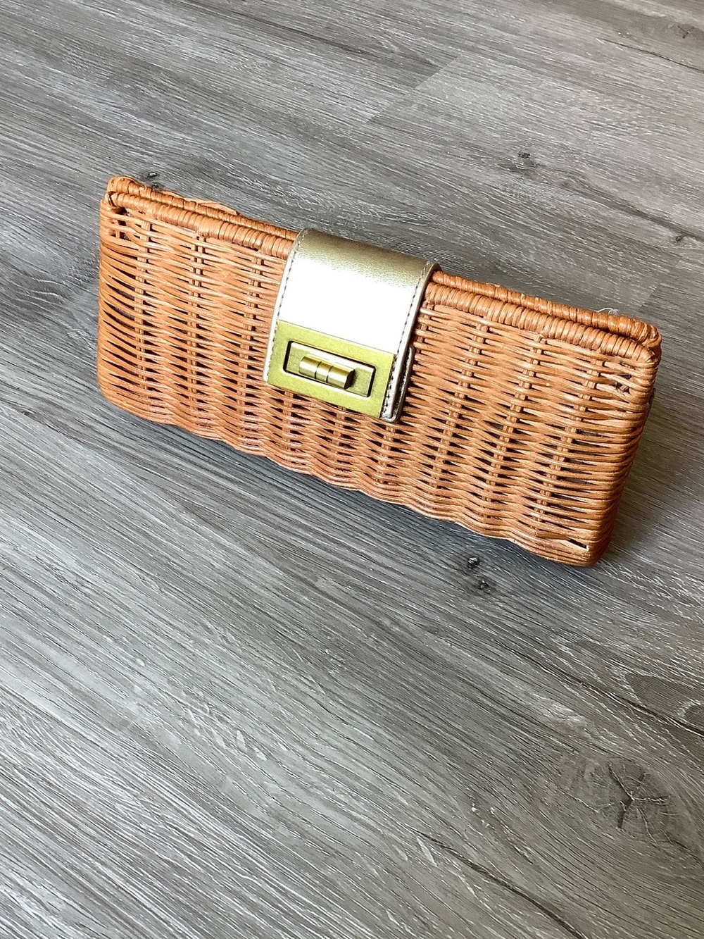 J. Crew Woven Wicker Clutch Purse